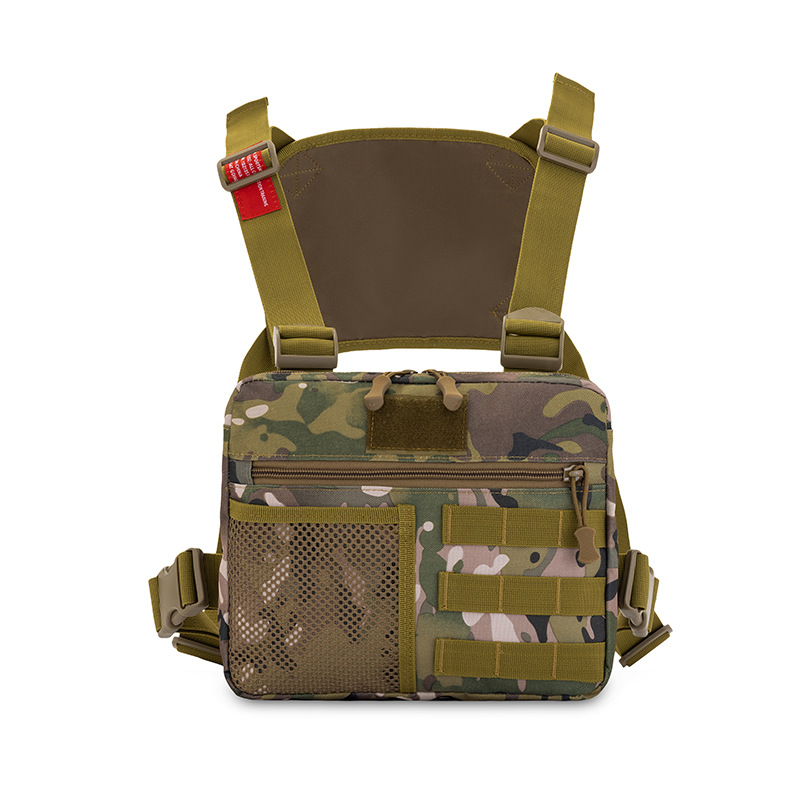 2025 nuevo chaleco funcional bolsa de chaleco de camuflaje para hombres mochila táctica de Camping ropa de trabajo motocicleta bolsa de pecho para hombres al por mayor