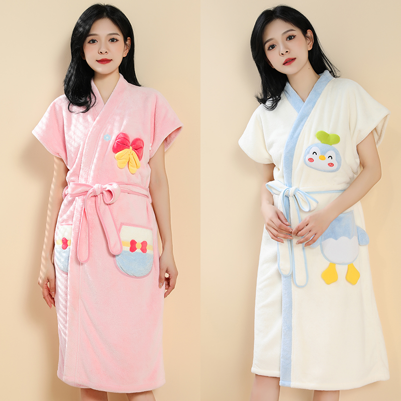 여성용 H1FW72X 목욕 타월 착용 및 포장 목욕 가운은 순수한면 성인 가정용 게으른 목욕 스커트보다 더 흡수적이고 빠른 건조