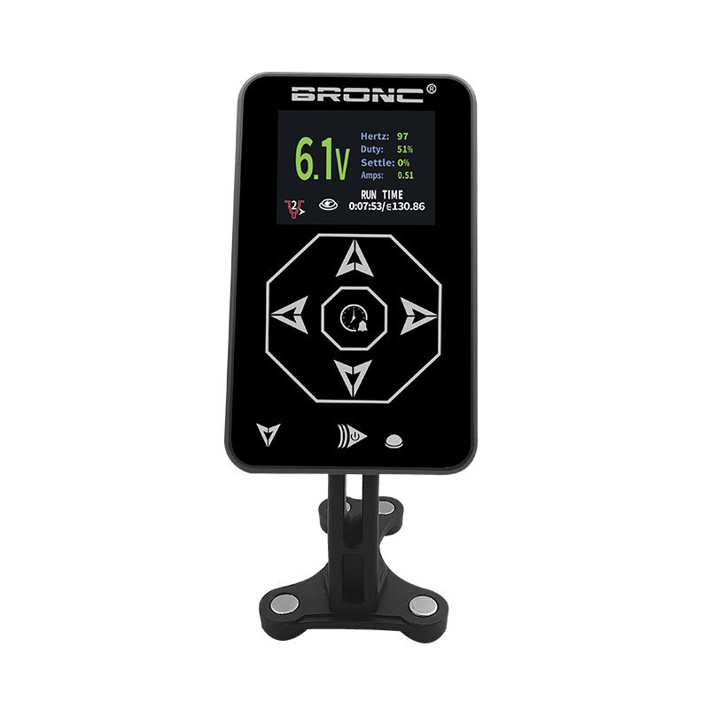 BRONC 036 Tattoo Power Supply with LCD Display, Aurora Power, Foot Pedal Automatic Transformer, Tattoo Equipment