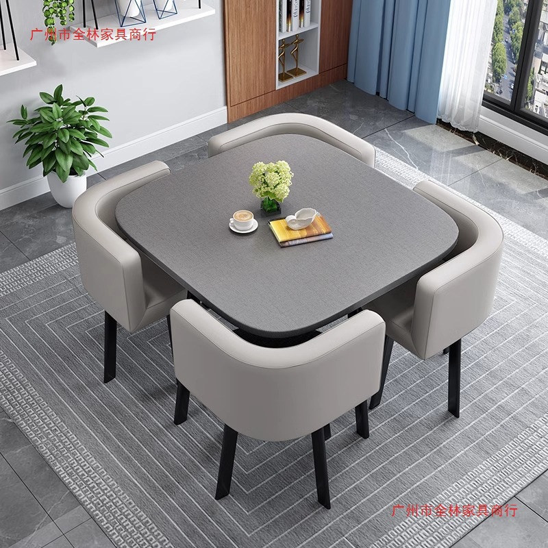 Mesa de negociación cuadrada simple, mesa de negociación, sala de estar, mesa de reunión, recepción casual, mesa redonda