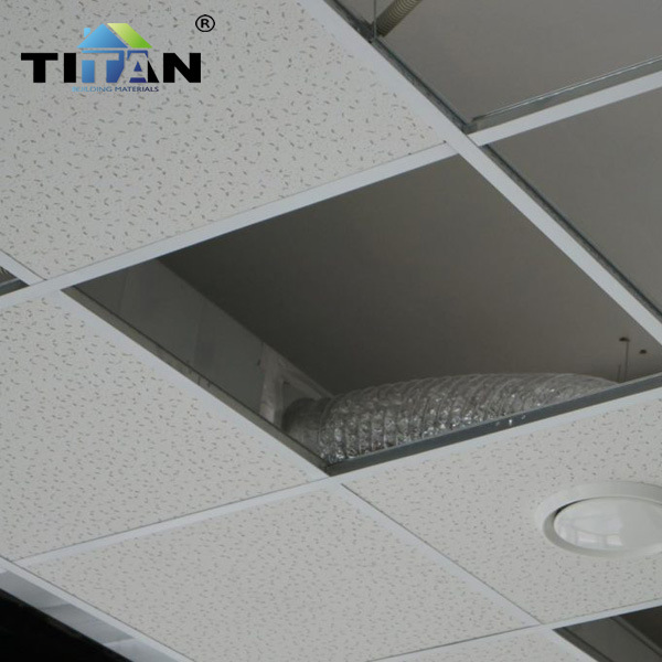 Techo laminado Techo Tablero absorbente de sonido de lana mineral ignífugo Material de aislamiento acústico del hospital Tablero de lana mineral laminado 600*600