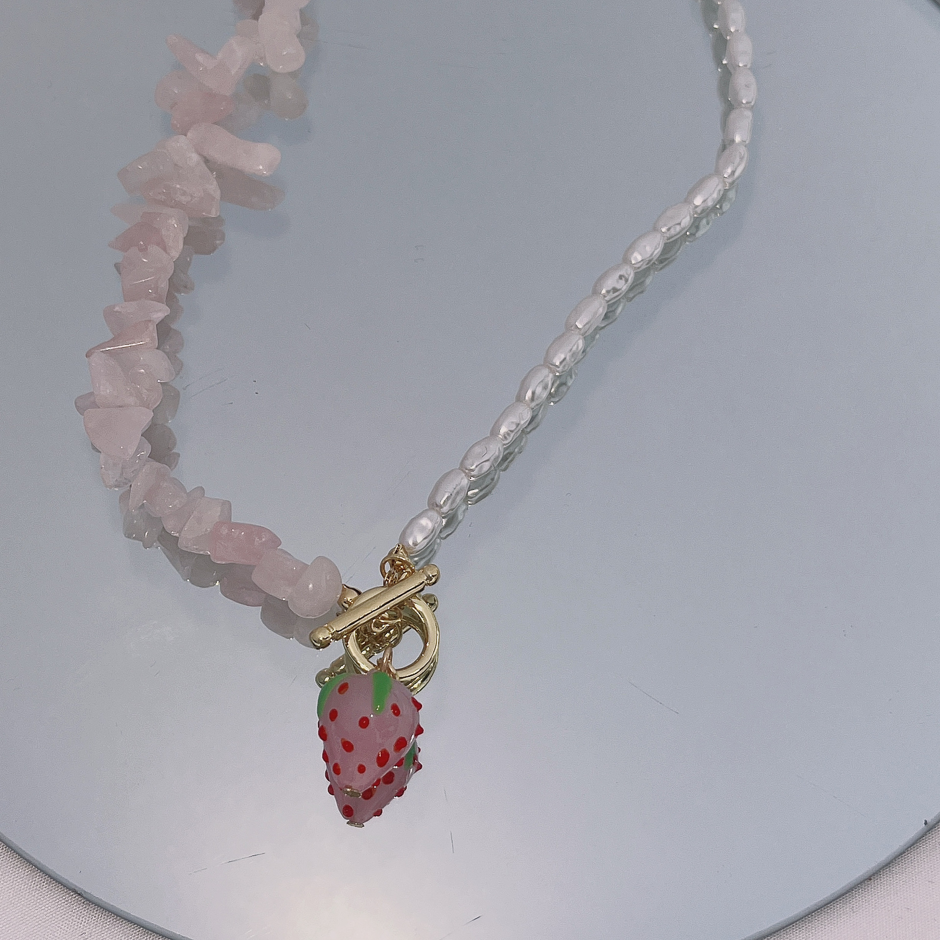 Womenu0027S Sweet Strawberry Imitation Pearl Mixed materials Necklace Beaded Necklaces