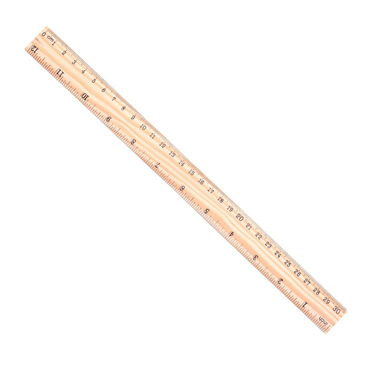 Regla recta Regla de madera 15cm - 30cm Ayuda de enseñanza Regla de madera Corte de doble escala Impresión de escala única
