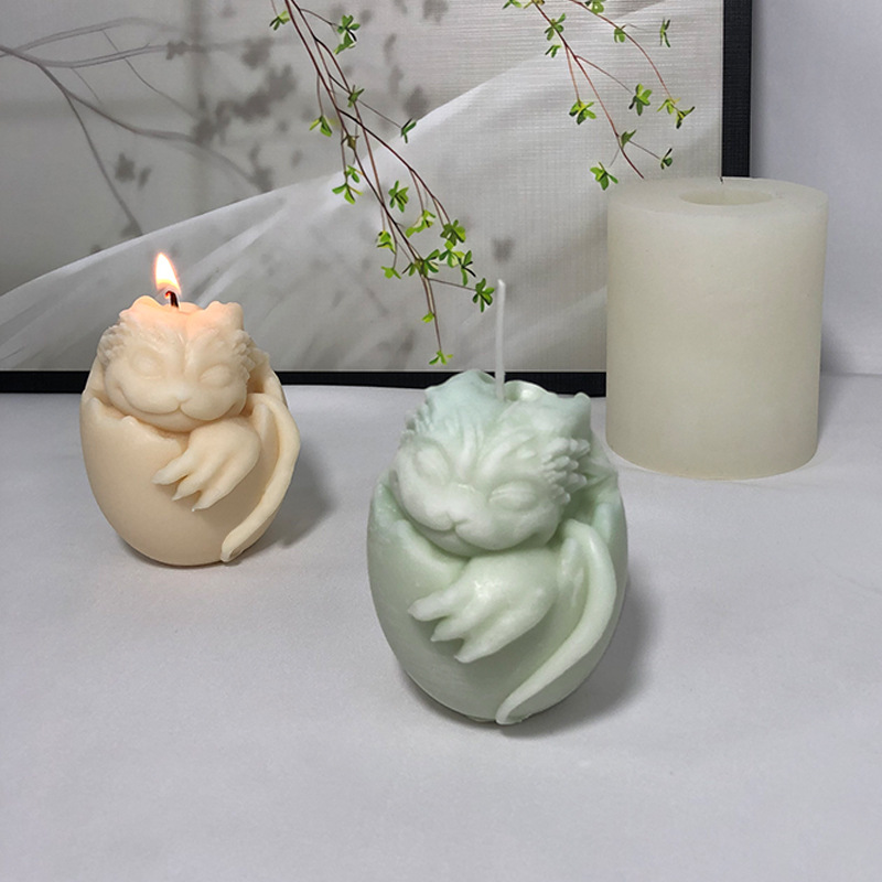 復活節龍貓蛋香薰蠟燭硅膠模具diy龍貓蛋擴香石樹脂石膏擺件模具
