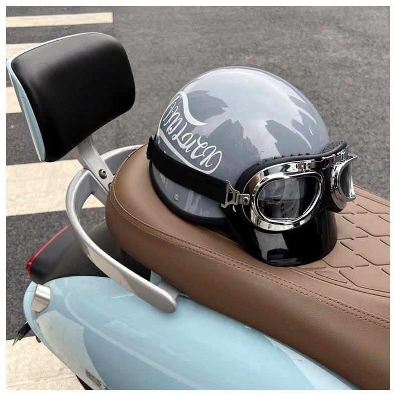 Suitable for trendy retro electric vehicle helmets, personalized wind protection, summer 3C certified safety helmet, unisex, sun protection half helmet