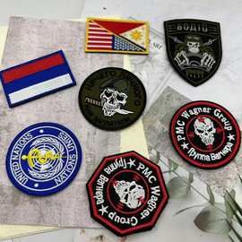 海客户外刺绣旗帜袖标 菲律宾反光魔术贴徽章战术IR识别章现货