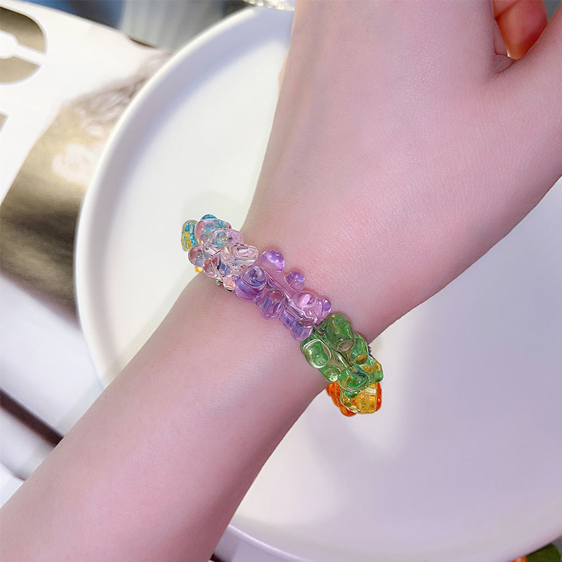 Holiday, Daily Occasion Plastic, Resin Material Bear Pattern Cartoon Style Bear Plastic Resin Wholesale Bracelets