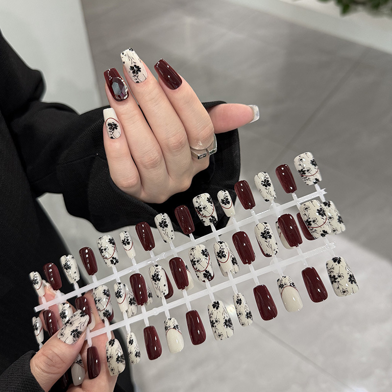 既製ネイル、花、中国風ブティック、ウェアラブルマニキュア、中国風夏の新作ネットセレブ半完成ネイル30枚|undefined
