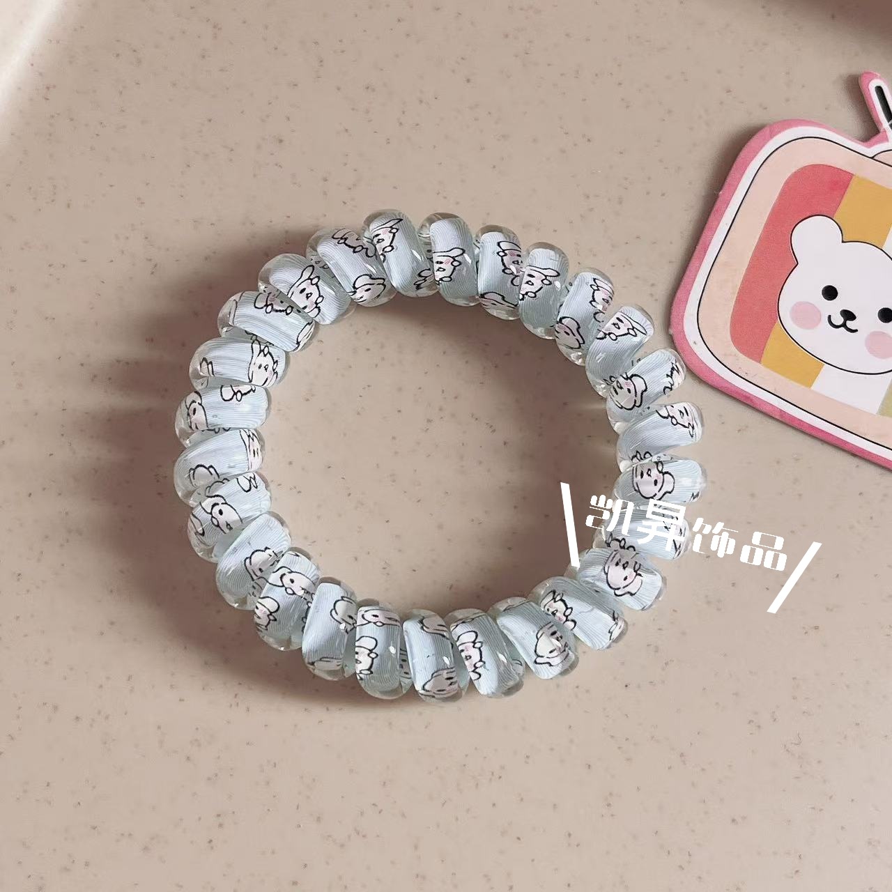 하늘색 머리끈---옥개