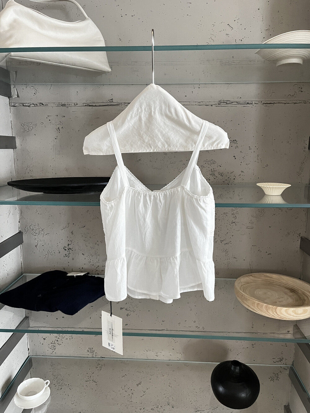 Set váy hai dây và chân váy maxi linen phong cách Hàn Quốc — Sling trắng, Trắng nửa váy chi tiết 21