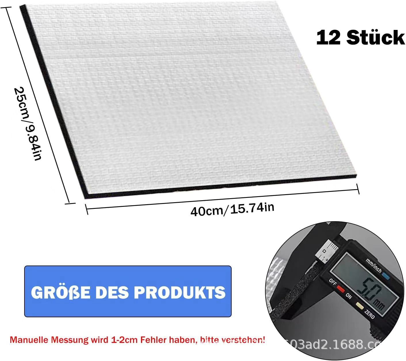 25*18cm Car Soundproofing Cotton Heat Insulation Cotton Aluminum Foil Shock Absorbing Pad Insulation Pad Silencer Cotton Cross-Border Dropshipping