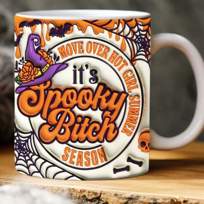 国境を越えた3d SPOOKY幽霊hallowenコーヒーマグカップ水杯ハロウィーンカボチャPumpkin|undefined
