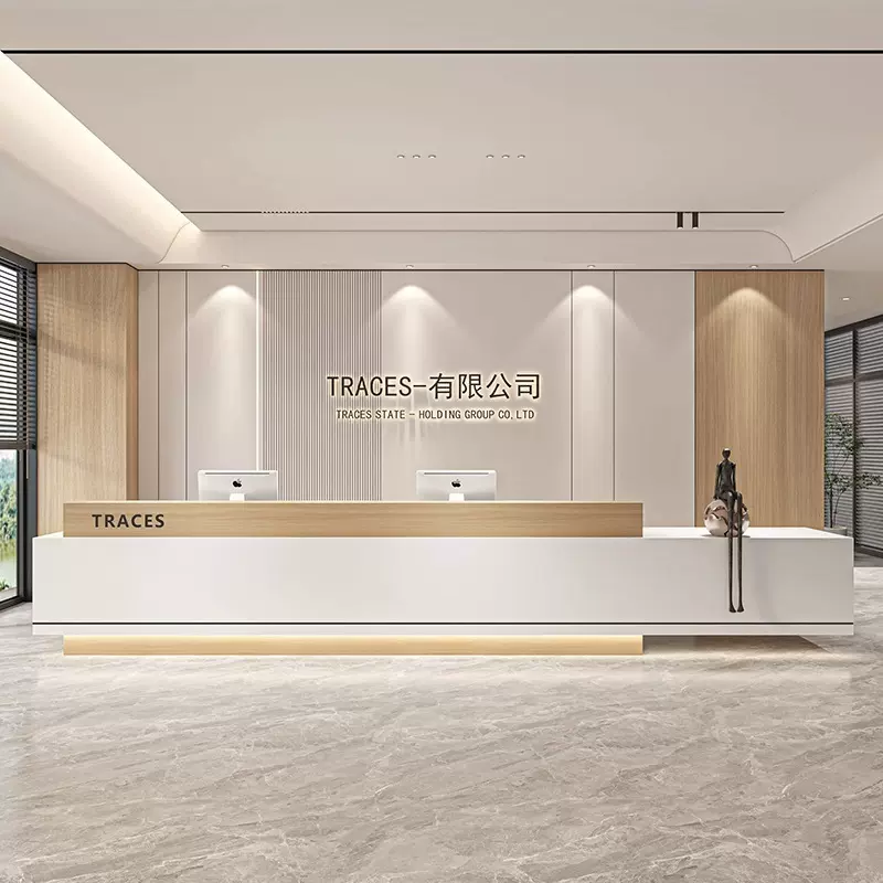 现代公司前台接待台办公吧台美容院酒店大厅售楼咨询服务台收银台