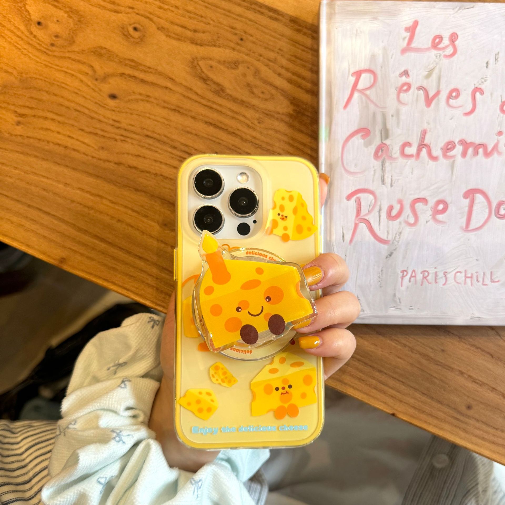 Queso amarillo divertido coreano para Apple 15Pro/16Pro funda para teléfono móvil 14ProMax femenino 13 nuevo 16PM