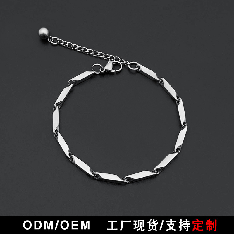 Ggch Titanium Steel Melon Seed Bracelet Stainless Steel Fashion Men's Chain New Korean Style Jewelry Manufacturer Wholesale
