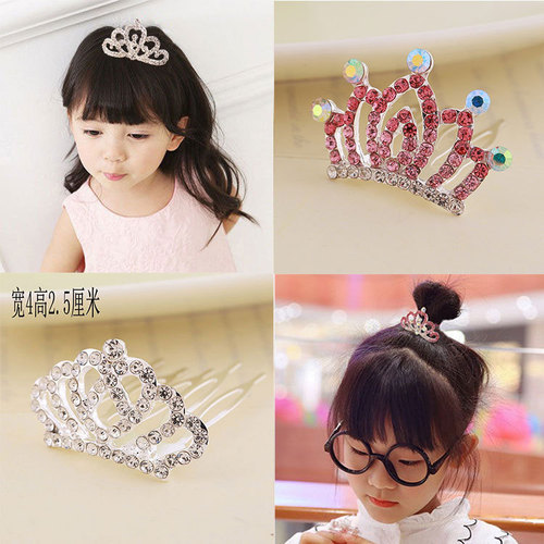 2pcs Children girls ballet performance Crown Princess Birthday Crown kids Hair Accessories Headdress Princess Crown Headdress hair Comb