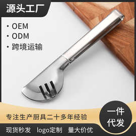 定制半圆不锈钢食品夹牛排夹自助餐夹多功能烘焙面包夹意面食物夹