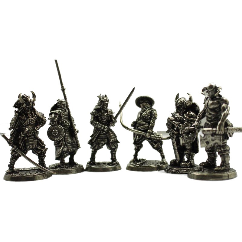 Cobre Blanco japonés Shogun Guerrero antiguo soldado modelo de juguete terminado juego escritorio decoración del coche mano Oficina