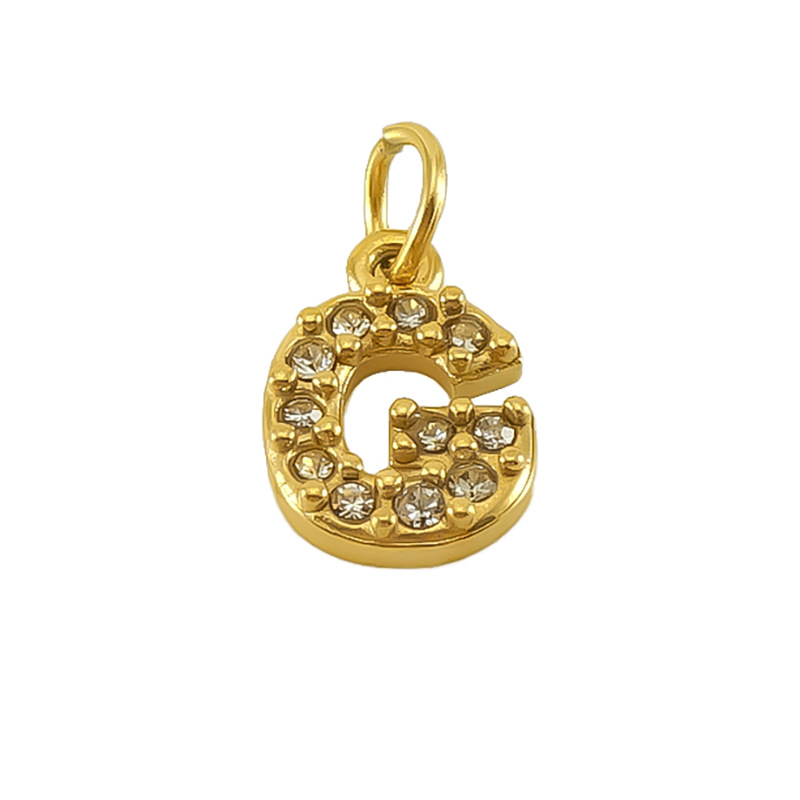 Nueva moda europea y americana de acero inoxidable con incrustaciones de diamantes 26 letras inglesas colgantes accesorios femeninos Advanced Advanced Mini letras joyas