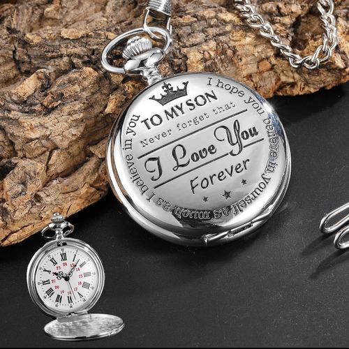 Vintage Quartz Pocket Watch with Engraving