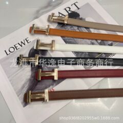 新款工字扣2.5cm腰带女平滑扣简约时尚潮流休闲裤带外贸批发现货