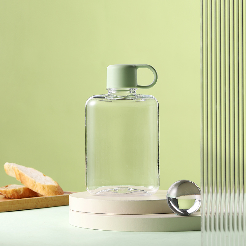 Tritan fresco gran capacidad portátil de viaje taza estudiante al aire libre portátil de plástico espacio taza de agua portátil olla plana