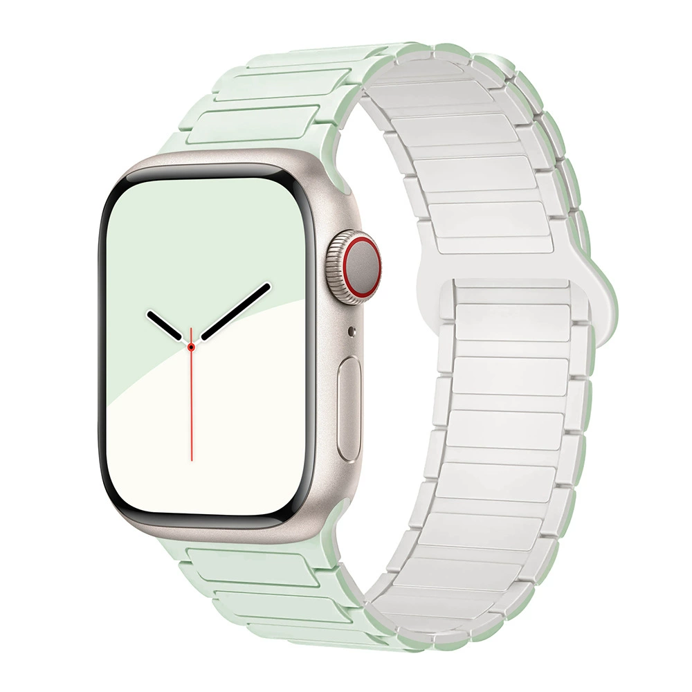 Apple, silicone woven mint watch strap