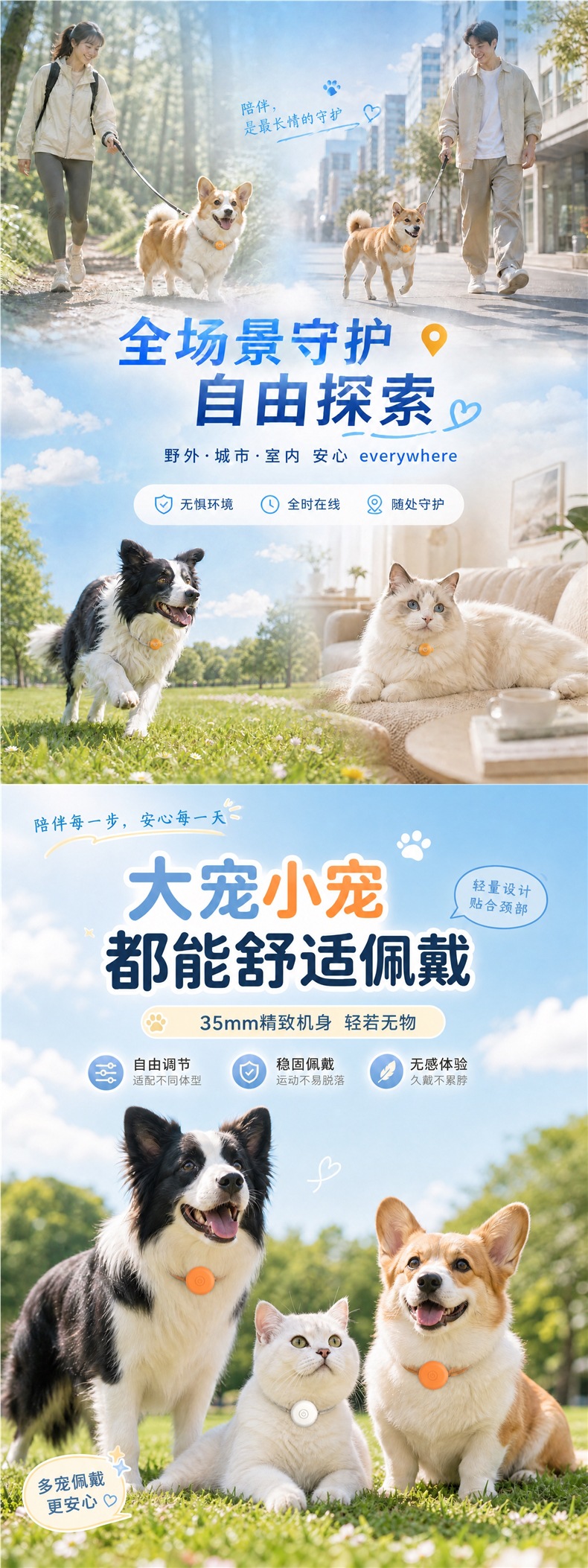 Dog tracker, pet GPS collar, tracking device, cat tracking anti-lost locator, waterproof instrument