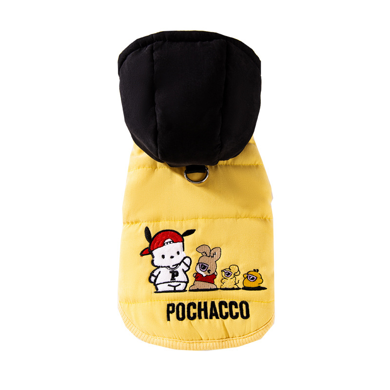 Otoño y invierno, gato, perro, pacha, chaleco de algodón con capuchón, perro, gato sin pelo, ropa de algodón cálida, ropa de gato, mascota