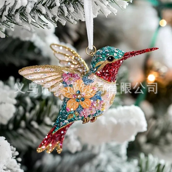 Nuevos productos transfronterizos 2D acrílico colibríes colgante colgante