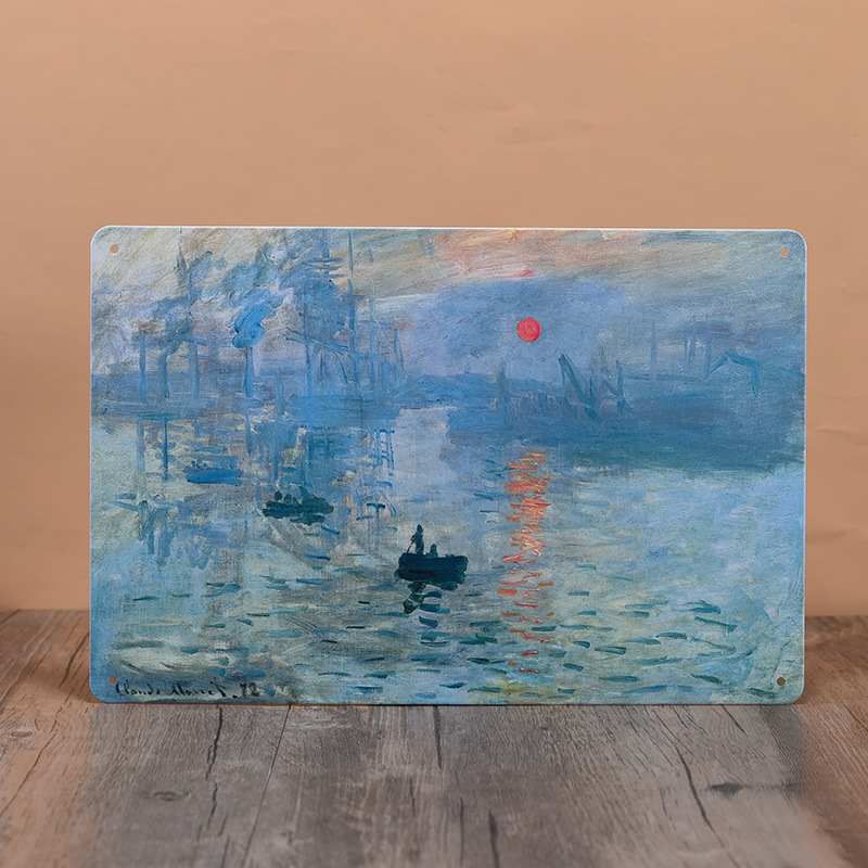 Pintura de hojalata pastoral Flor antigua retro Arte de hierro Pintura colgante pequeña Jardín al aire libre Balcón Decoración de pared Colgante transfronterizo