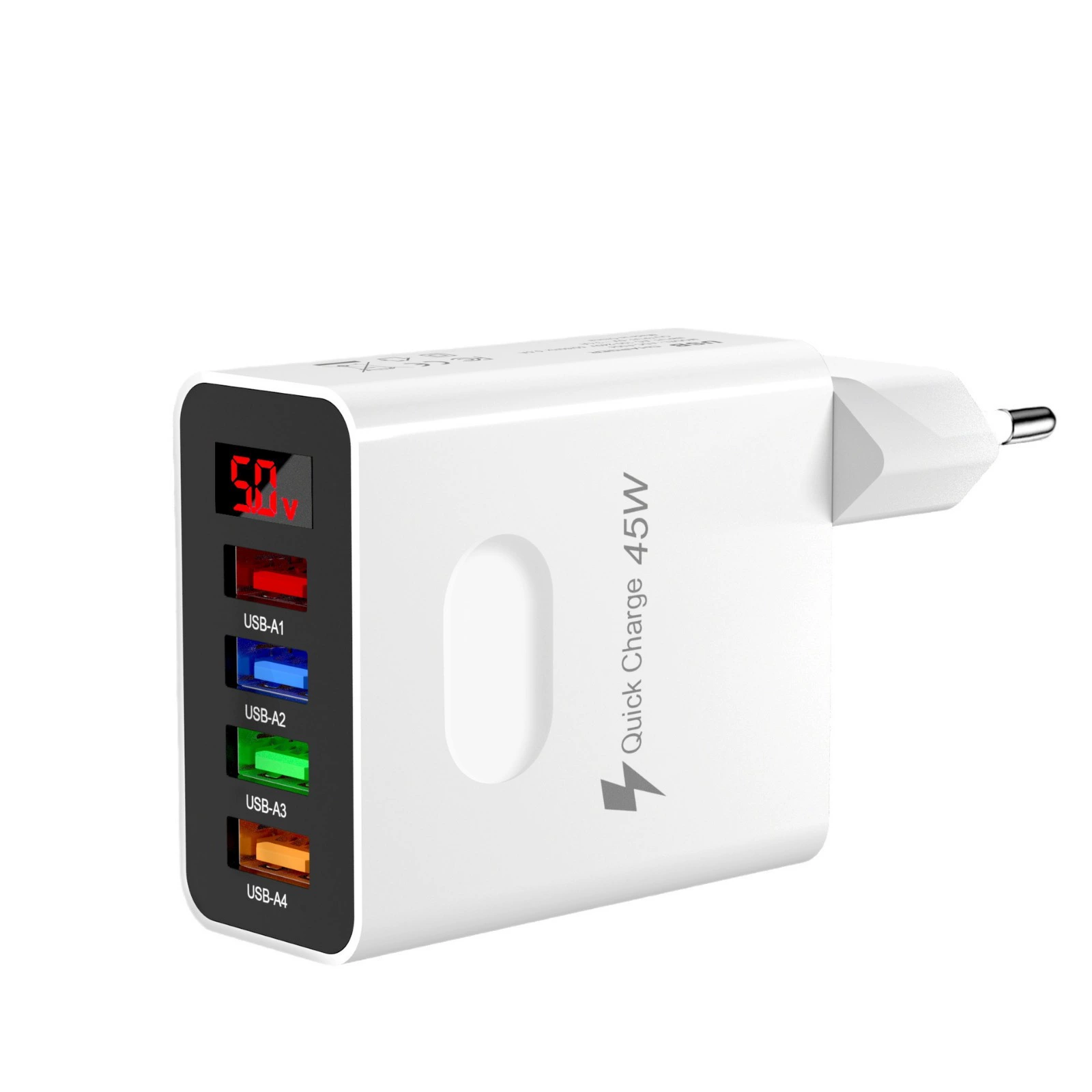 4 USB мультпортовый дисплей charger европейский, американский и британский 3.1A адаптер 45W четыре порта быстрая зарядка