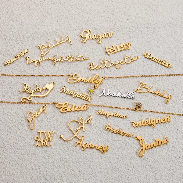 DIY Personalized Custom Stainless Steel Non-Fading English Letter Name Electroplated Pendant Necklace Gift Jewelry