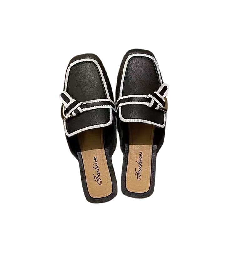 Baotou Mezzo Supporto Pantofole Estive Donna Capispalla New Net Rosso Versione Coreana Sandali e pantofole casual antiscivolo con tacco basso_voghion.com