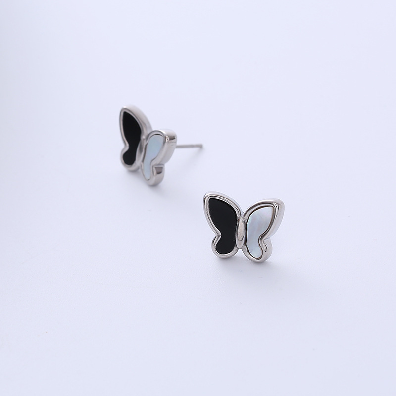 Sweet Butterfly Titanium Steel Ear Studs Plating Stainless Steel Earrings