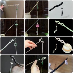 古風流蘇髮簪女夏天高級感漢服頭飾新中式木質髮釵子步搖簪子髮飾