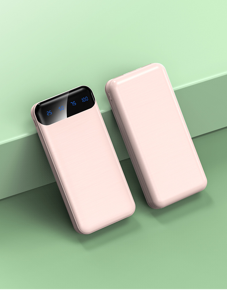 Tragbares Powerbank 20000mAh mit integriertem Kabel, hohe Kapazität, kompakt und mobil, Bestellung nach Kundenwunsch