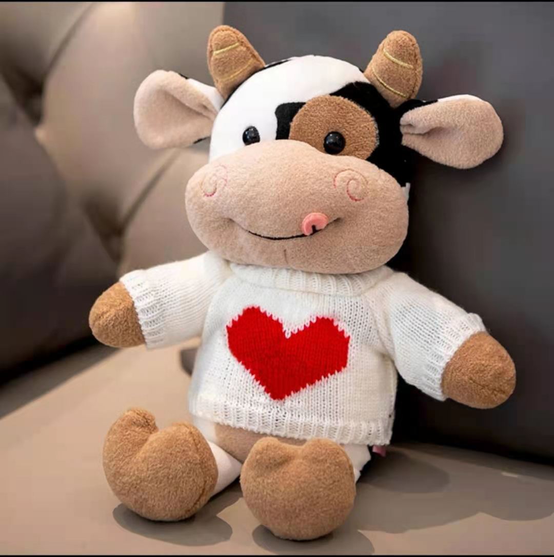 Nueva lindo Habi vaca juguete de peluche vaca muñeca simulación Linda mascota Zodiaco vaca muñeca regalo de una sola pieza entrega