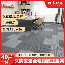 办公室地毯方块拼接满铺商用写字楼公司防火阻燃桌球室台球厅工厂