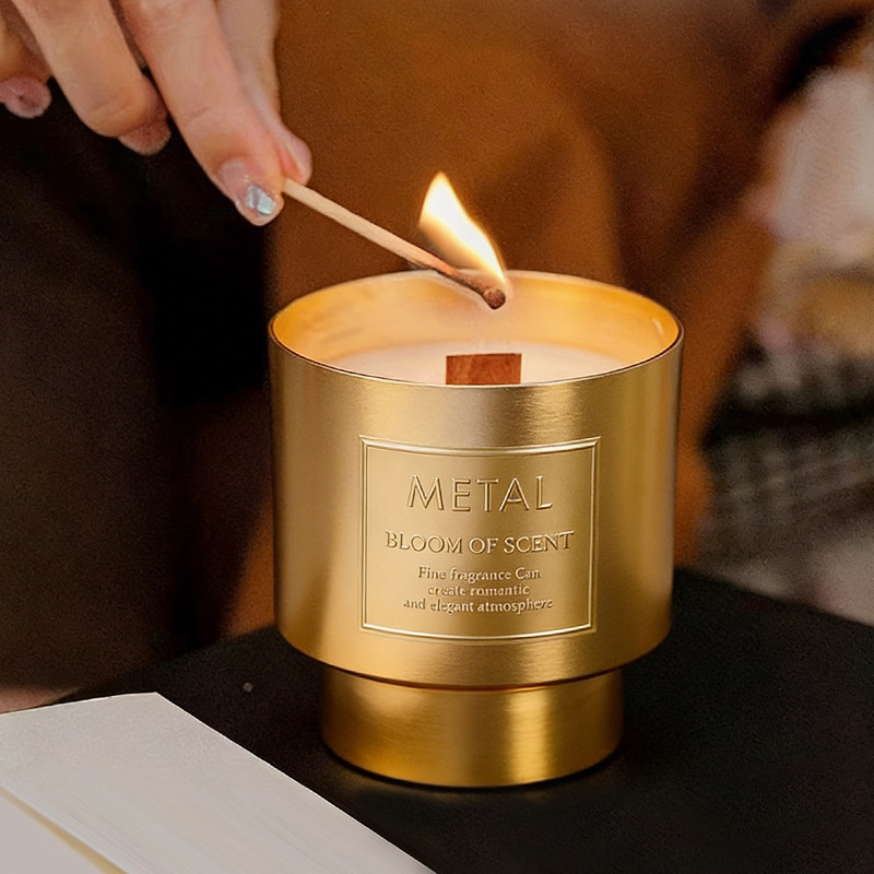 Luz de lujo copas metálicas adornos de cera de perfume de Año Nuevo perfumes caseros cera de soja vela de cumpleaños mano regalos al por mayor