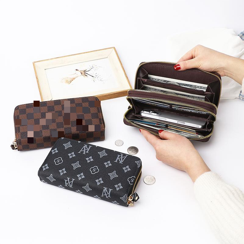 Long Wallet Women Wholesale Cross-border 2025 New High-end Sense Double Zipper Clutch Bag Presbyterian Large Capacity Mobile Phone Bag