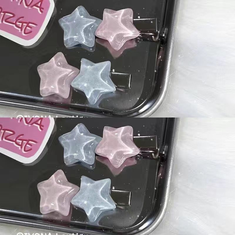 Ins girl heart cute candy star clip five-pointed star hair accessory sweet student forehead clip pastel hair clip