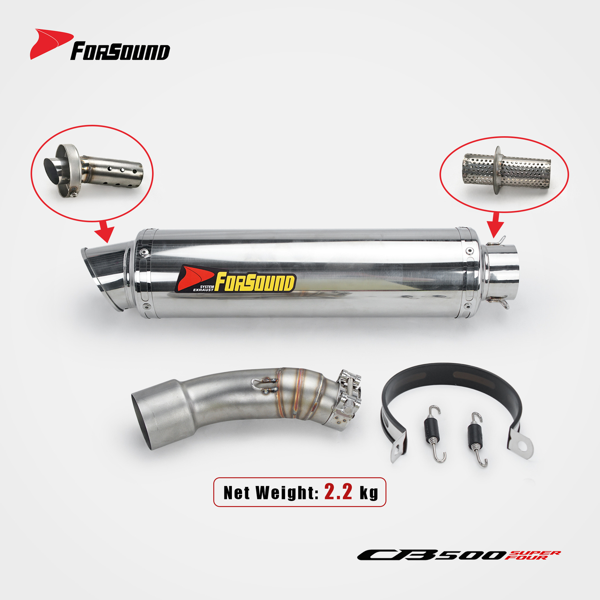 Suitable for HONDA CB500SF modified mid-tail section stainless steel motorcycle exhaust pipe