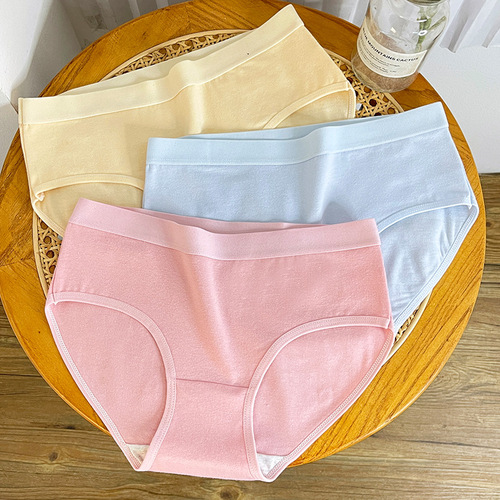 New style simple underwear for female students, pure cotton, sportswear for young ladies, pure cotton, thin, butt-lifting, mid-waist briefs.