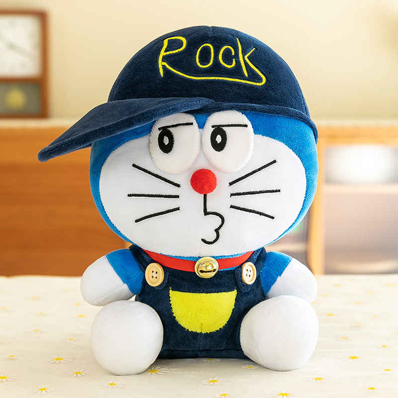 Nuevo sombrero máquina gato juguete de peluche lindo Dingdong gato muñeca Doraemon muñeca de tela para niños