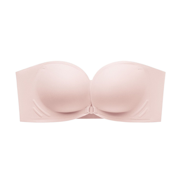 Ropa interior sin tirantes de verano Fishbone antideslizante hebilla frontal sin costuras soporte suave pequeño pecho empuja hacia arriba la belleza hacia atrás sujetador 501