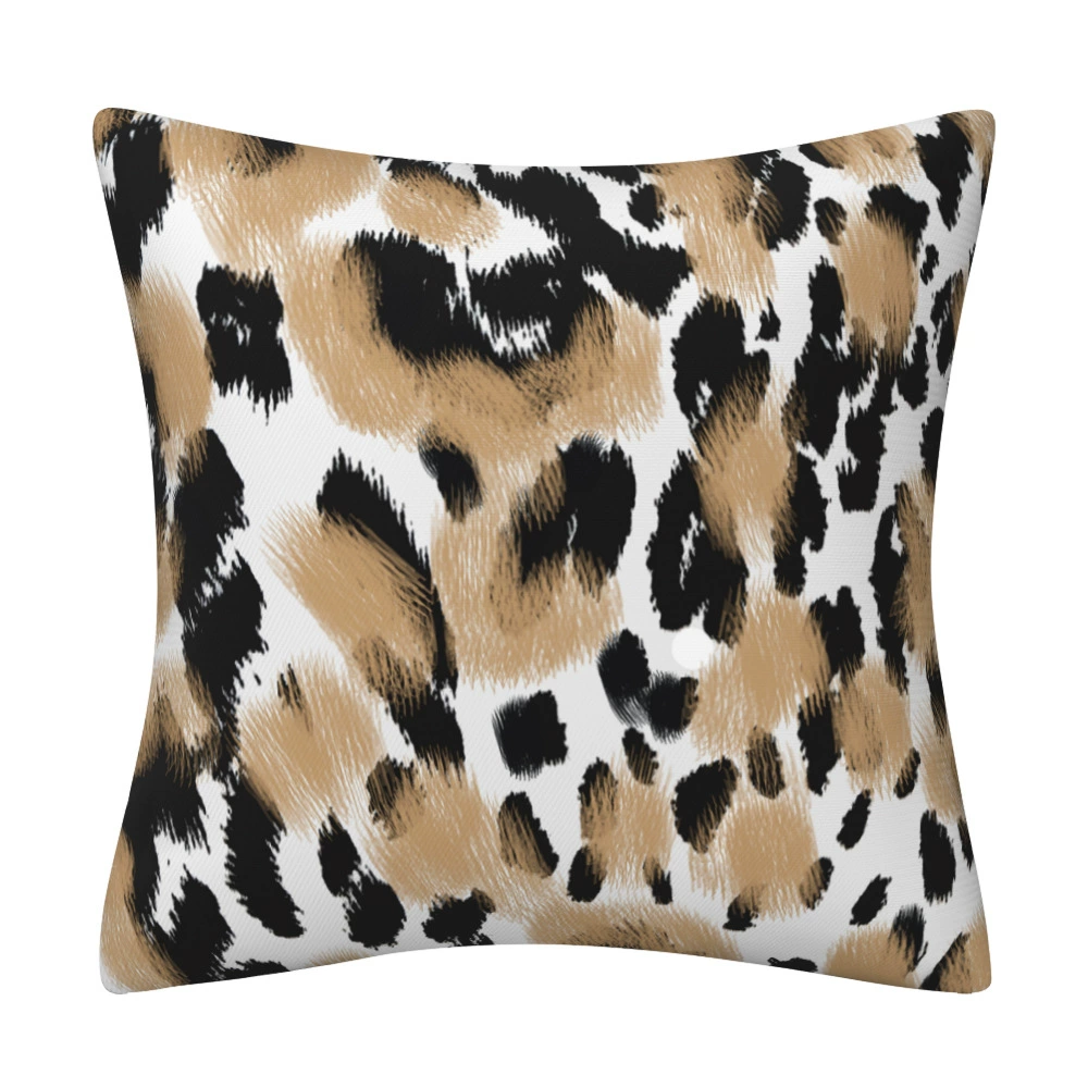 Abstract leopard pattern short plush pillow sleeve home decoration pillow sleeve living room sofa back pillow pillow cushion cover