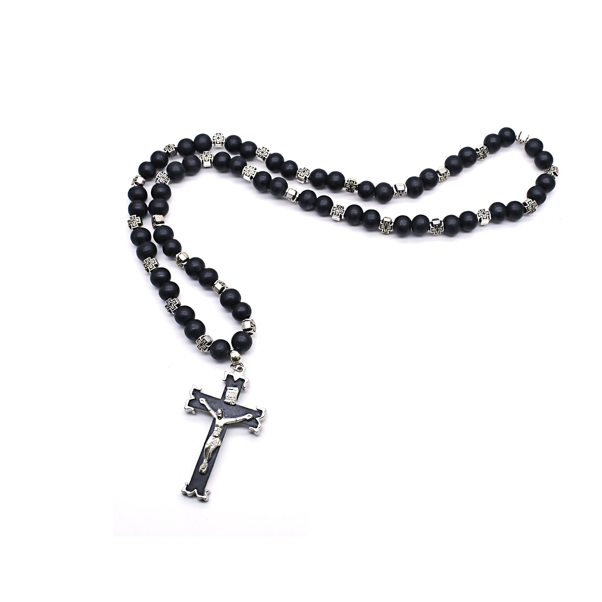 Retro Cross Alloy Beaded Unisex Necklace 1 Piece