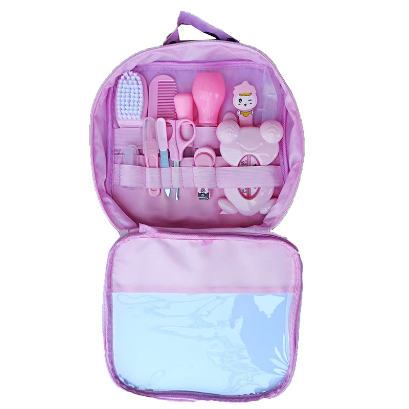 Juego de cuidado del bebé, aspirador nasal para bebés, tijeras de uñas, termómetro de agua, kit de limpieza y cuidado diario, personalizado por el fabricante