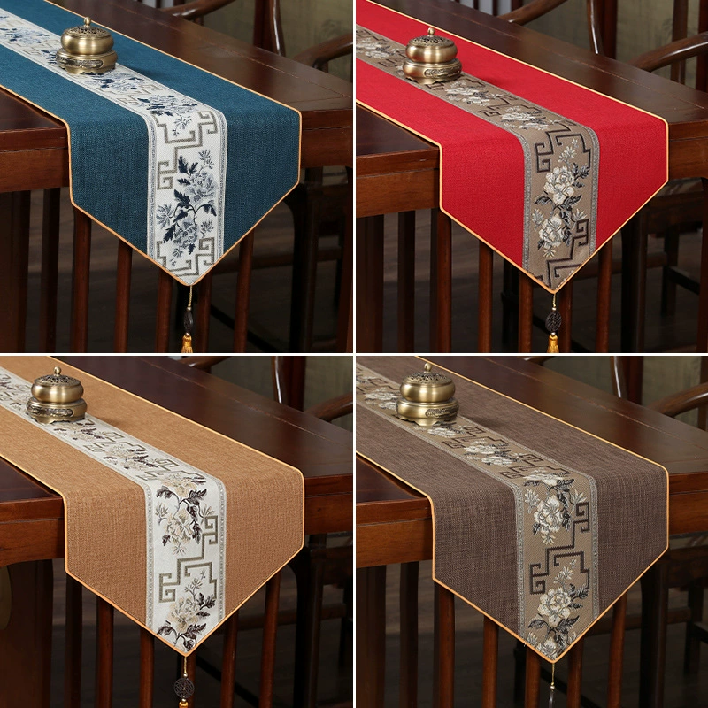 Новый настольный флаг в китайском стиле, водонепроницаемый чайный коврик в стиле дзен, тканевый чайный столик, легкая роскошная высококачественная скатерть для журнального столика, чайный коврик, современный простой